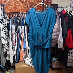SHEIN Teal Curve Dress